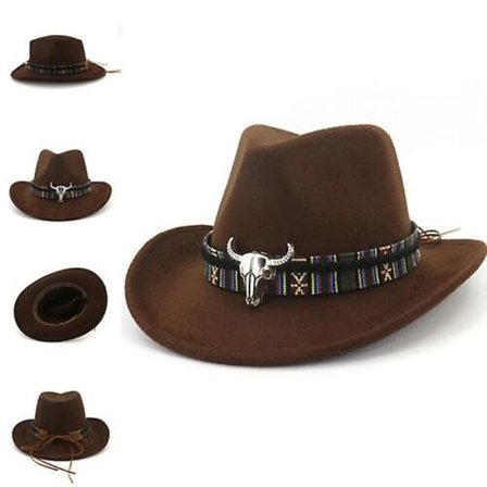 Cowboy Hat Stetson Style Fedora Solhatt Sommer Western Ridning Bred Bremskjerm Cap
