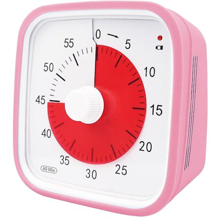 Visuel nedtællingstimer, Oversize klasseværelse visuel timer til børn og voksne, holdbar mekanisk køkkentimer ur