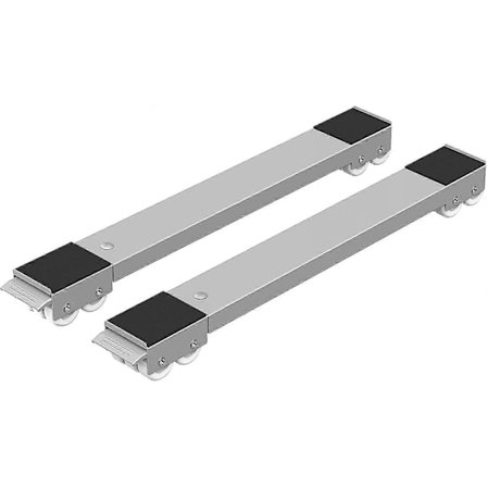 2 kappaleen sarja siirrettäviä pyykinpesukoneen kuljetuspyöriä alustan alle, pakastin jopa 300 kg, 24 pyörällä, harmaa