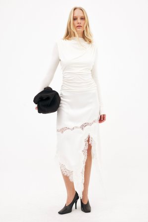 NA-KD Haut drapé en jersey à manches longues - - Crème - XL