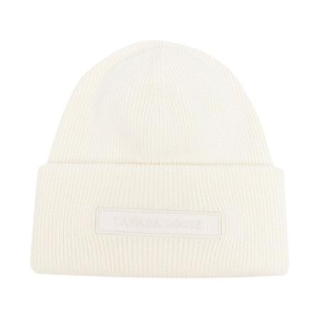 Canada Goose Beanie with Logo , Wit , Dames , Maat: ONE Size Hoeden