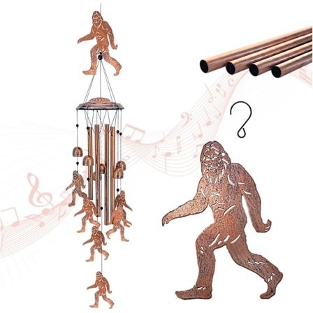 Bigfoot vindklockor utomhus Big Foot Sasquatch presenter till män/kvinnor/pappa/morfar födelsedagspresent minnesgåva metallvindklockor