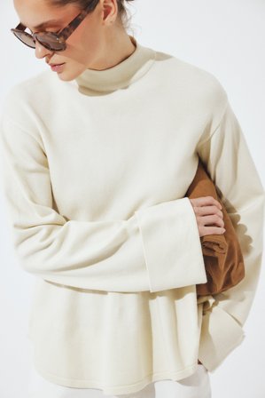 NA-KD - Strikket genser med omslagsermer - Finstrikkede gensere - Offwhite - M