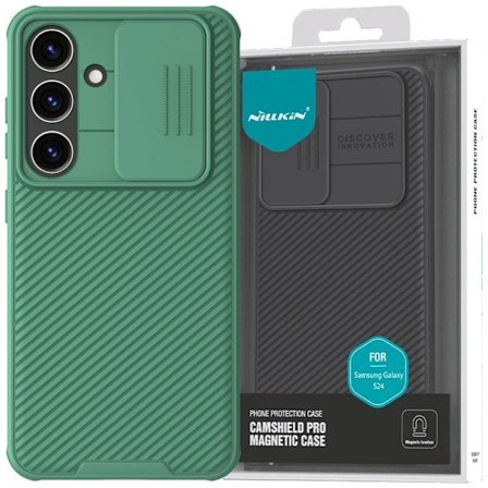 Nillkin CamShield Pro Armored Case med kameradeksel til Samsung Galaxy S24+ - Grønn