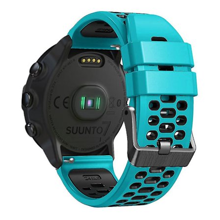 Dubbelfärgat silikonarmband för Suunto 7/9/9 Baro 24mm med flerhålsdesign och snabbspänne