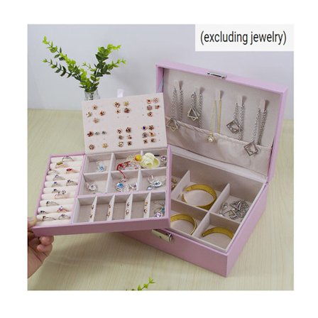 Et stykke (dobbelt pink) smykkeskrin arrangør til kvinder piger,