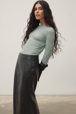 NA-KD - Gjennomsiktig topp med struktur - Fest-topper - Blå - L