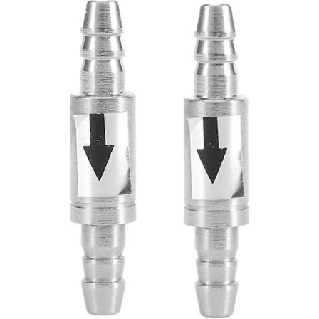 Envejs Kontraventil, 2 stk. Mini Envejs Kontraventil i Rustfrit Stål til Akvarie Co2 System Luftpumpe Diameter 6mm