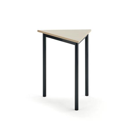 Tisch SONITUS TRIANGEL, 700x600x720 mm, Hochdrucklaminat Birke, anthrazit
