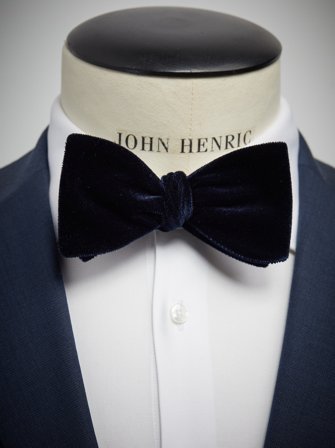 John Henric Men's Blaue Samtfliege Size Self-tied