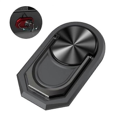 Telefonringholder 360° rotation Ultratynd Mobiltelefon Bagside Greb Foldbart Stativ - Sy Gray