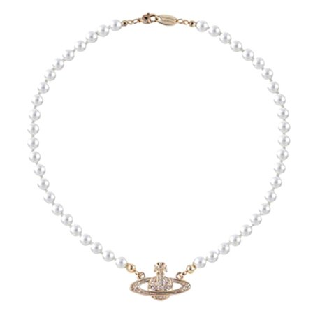 Guldsilver Saturn Pearl Halsband