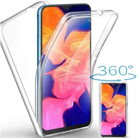 Fodral för Samsung Galaxy A10, 【Uppgraderad version 2019】 360 graders transparent TPU mjukt silikonskydd Fram och bak hård PC