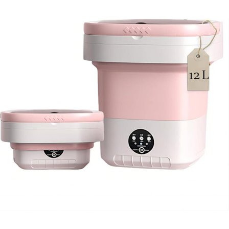 Mini Foldbar Bærbar Vaskemaskine 12L – Kompakt Bærbar Maskine til Rejser, Små Lejligheder og Studieværelser