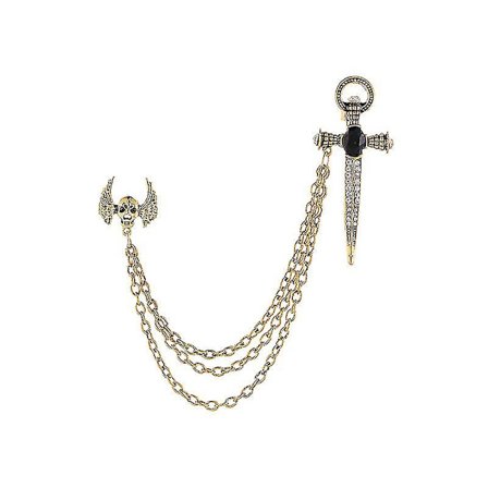 Brittiläinen tyyli riipusketju rintakoru retro kristalli corsage pinsi tassel ketju puku takki rintakoru pinsi miehille aviomiehelle lahjat