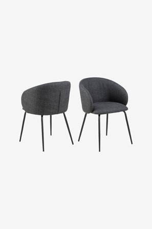AC Design Furniture - Spisestol med armlener Eleanor - Grå - Stoler - Fra Homeroom