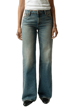 Nudie Jeans Wide Heidi Golden Drift Dam Blå W31/L32