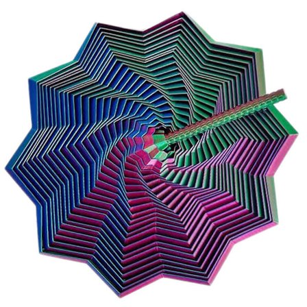 3D-printet Udvidbar Sensorisk Fidget Stjerne, Fraktal Heksagon Fidget Legetøj med Håndtag, Honeycomb Hvirvlende Spiral Design, Stress Relief Legetøj 