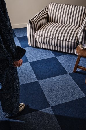 Jotex - Tile Tekstilflis Vegg-til-vegg-teppe 20-pk Blå - SIERRA - Kjøp Teppefliser hos Jotex