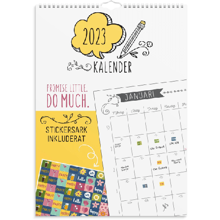 Väggkalender 2023 Doodle Multifärg