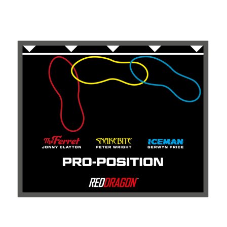 Red Dragon Darts Pro-Position Dart Mat 3 Players Foot Placement Guide Jonny Clayton Peter Wright Gerwyn Price Improve Your Game