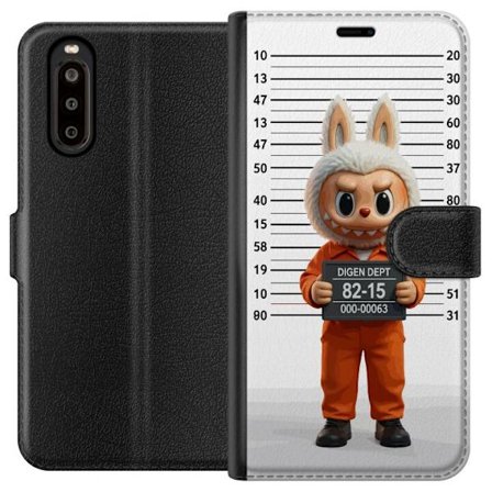 Yhteensopiva Lompakkokotelo Sony Sony Xperia 10 II Söpö piirretty pupuhahmo vankilavaatteissa ja vankinumerolla taustana mittamerkinnät