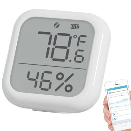 1 stk. Digitalt hygrometer termometer måler sensor - Smart elektrisk temperatur- og fugtighedsmåler til hjem, garage, drivhus