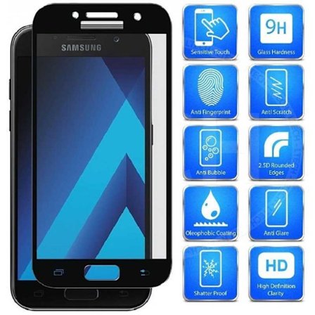 2-PACK Samsung A3 2017 karkaistu lasi 0,26 mm 2,5D 9H Fullframe