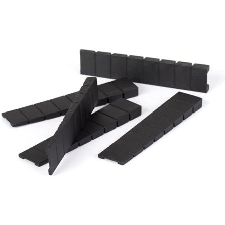 SHINING HOUSE 20 kpl huonekalukiiloja - 8 x 20 x 98 mm - Muovi - Sisäänrakennetuilla esiasetetuilla katkaisukohdilla - Musta