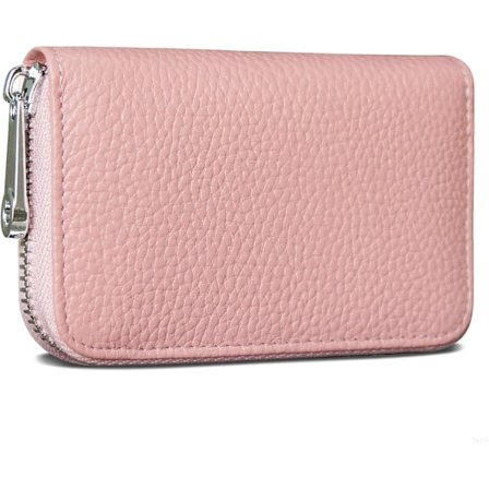 Kreditkortholder RFID-blokerende ægte læder Mini kreditkortpung tegnebog med lynlås