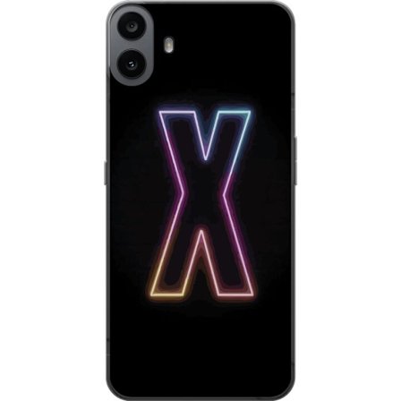 Kompatibelt Mobildeksel til Nothing Nothing CMF Phone 1 Neonbokstav X i sterke fargevariasjoner mot svart bakgrunn, kraftig typografisk design med tyd