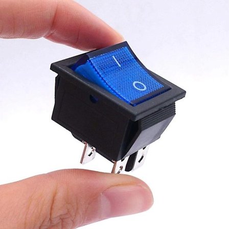 Brytare PÅ/AV 4 stift med ljus 10A AC125-250V KCD4 Liten knapp för kylskåp Elkokare Vattenautomater