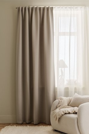 &Home - Mørklægningsgardin Linnie 1-pak - Beige - Mørklægningsgardiner - 300 - Fra Homeroom