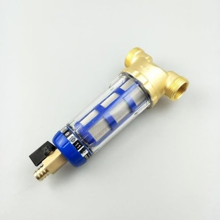 Genanvendeligt vandfilter - ZVD - Sedimentfilter - 40 mikron - Selvrensende - Transparent hus