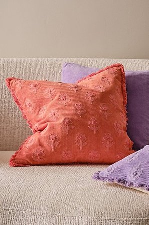 Jotex - Tyynynpäällinen Vakosametista 50x50 Cm Koralli Koralli - FLORA - Osta Koristetyynyt & tyynynpäälliset Jotex