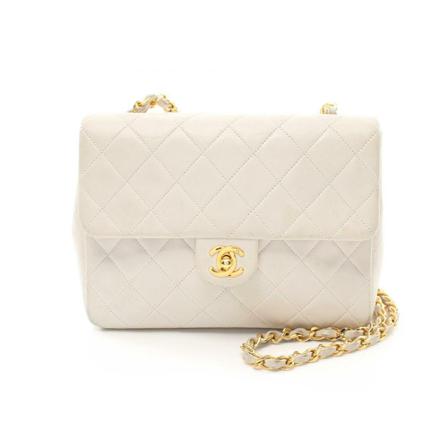 Chanel Vintage Pre-owned Shoulder Väska vit, Dam Vintage Väskor, Dam, Storlek: ONE SIZE