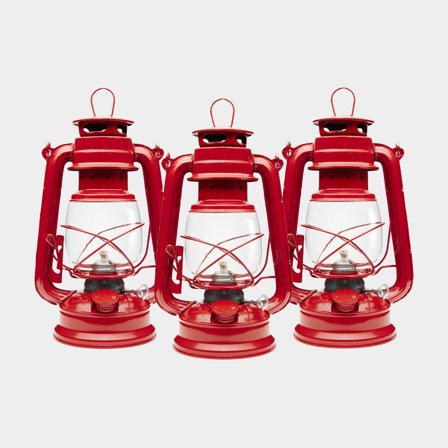 Farol de tormenta / farol de queroseno NOCK Mysingen X, 250 mm, rojo, con mecha, pack de 3
