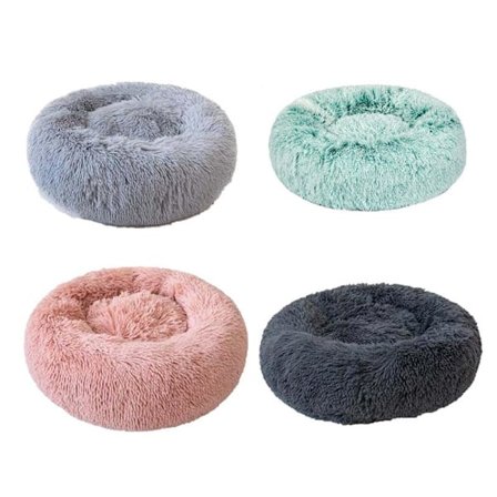 XXL-100CM Hund Katt Husdjur Lugnande Säng Tvättad Dragkedja Överdrag Varm Mjuk Plysch Rund 100cm