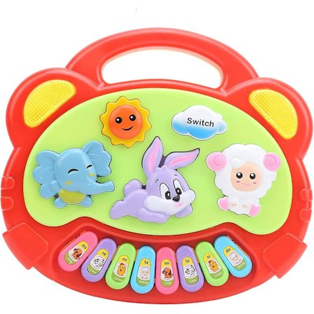 Baby Piano Leksaker 8 Tangenter Djurmönster Batteridriven Mini Piano Musikläge Och Rytmläge Pedagogisk Musikleksak Med Djurljud Rolig Musik Barn