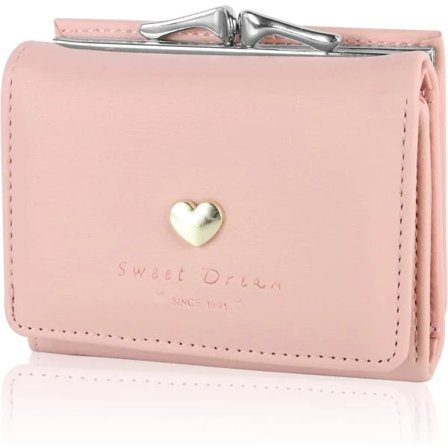 (Rosa) Lær lommebok dame lommebok dame lommebok kredittkort h