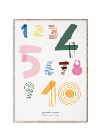 Spaghetti Numbers - 50X70 Home Kids Decor Posters & Frames Posters Number Posters Monivärinen/Kuvioitu MADO