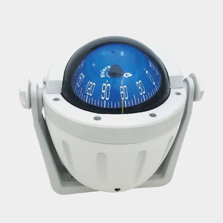 Riviera Genova bygelmonterad kompass Zenith 3" grå / blå med 12V belysning för båtar 6-12 meter i tålig plast