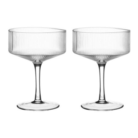 Riflede cocktailglass 20 cl 2-pakning