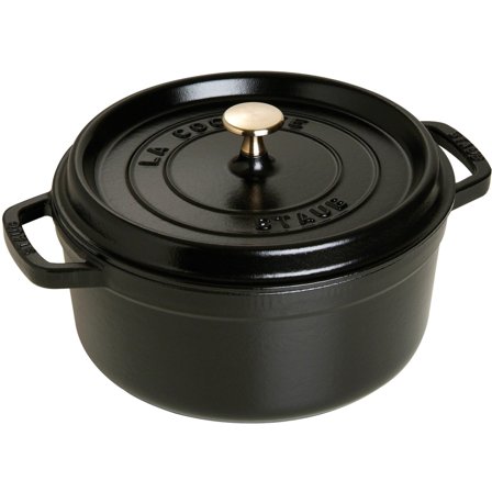 Staub Rund Gryta 24 cm 3,8 liter Svart | Matlagning > Kokkärl & Stekpannor > Grytor > Gjutjärnsgryta | Bagaren och Kocken