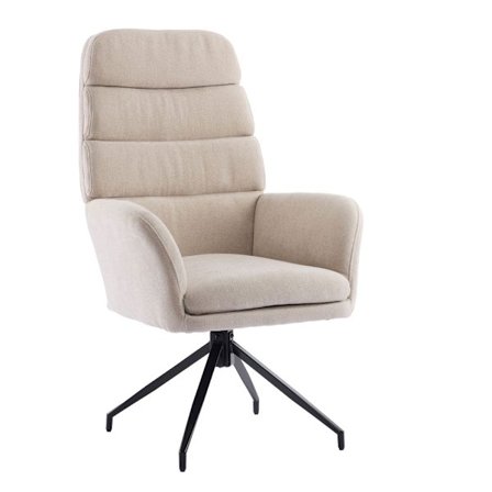 Girar-nojatuoli pyörivällä, beige 70x69.5x113cm