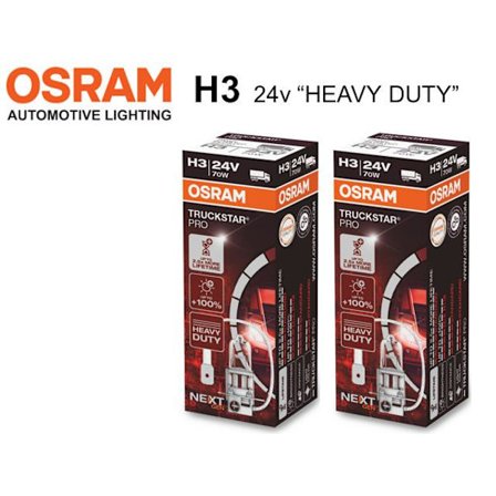 Osram H3 +100% 24volt 70w halogen premium lampor PK22s 2st