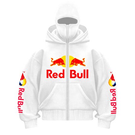 Ny Herre Efterår/Vinter Red Bull Sports Fashion Lynlås Hættetrøje med Hætte Maske Lynlås Design Sportsjakke Udendørs Aktiviteter