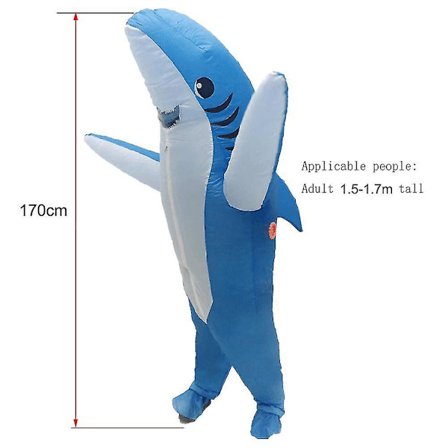 Puhallettava Hai Puku Peli Halloween Haalari Aikuinen—max