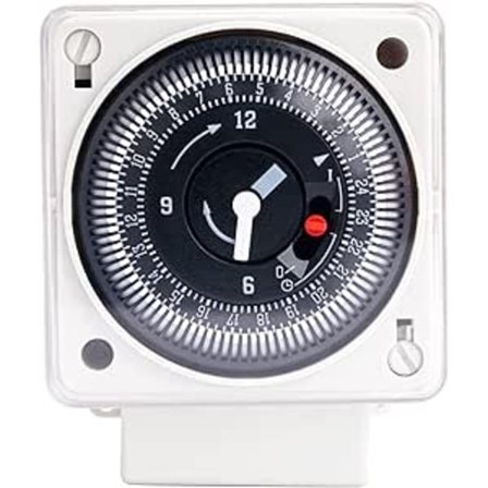Mekanisk Timer, 220-240V 16A, 24 Timer, Analog Daglig, Universal Bryter - Enkel Kanal Tidsbryter, Nedsenkbar Segmentert Timer