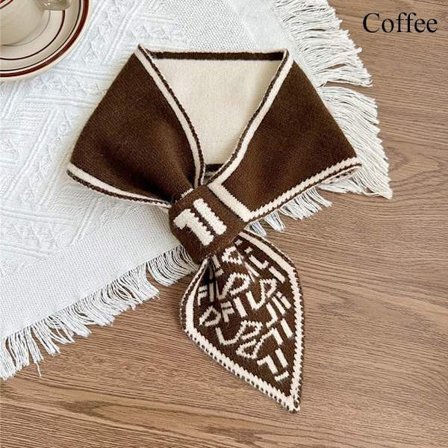 Lite Skjerf Strikk Sjal Skjerf KAFFE